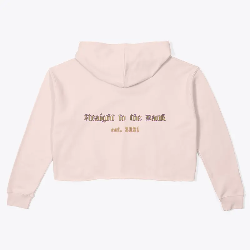 "straight to the bank" crop hoodie 